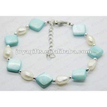 2012 Fashion Joya Blue Pearl Shell perlé Bracelet